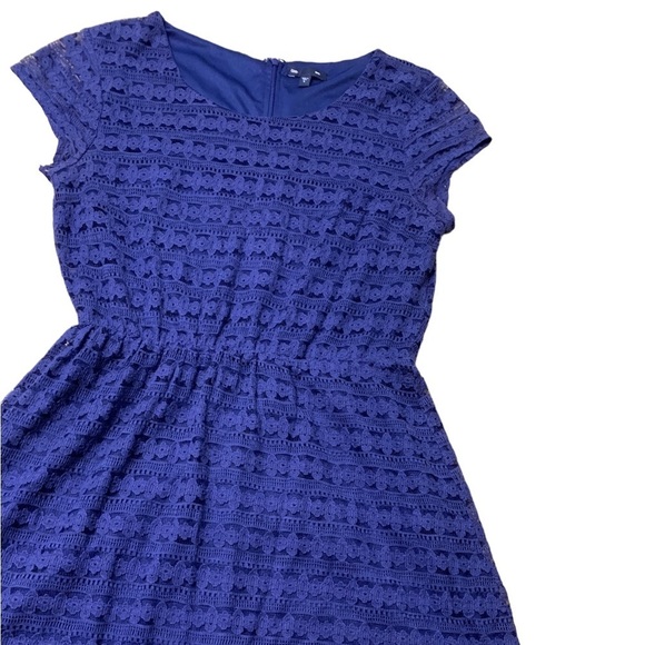 GAP | Knit Blue Dress Size 6 Elastic Waist Two Layer Cotton Blend - Picture 7 of 11